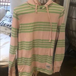 Pink and green striped empyre hoodie